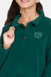 Zivame Girls Polar Fleece Knit Poly Sweatshirt - Sea Moss — thumbnail 5